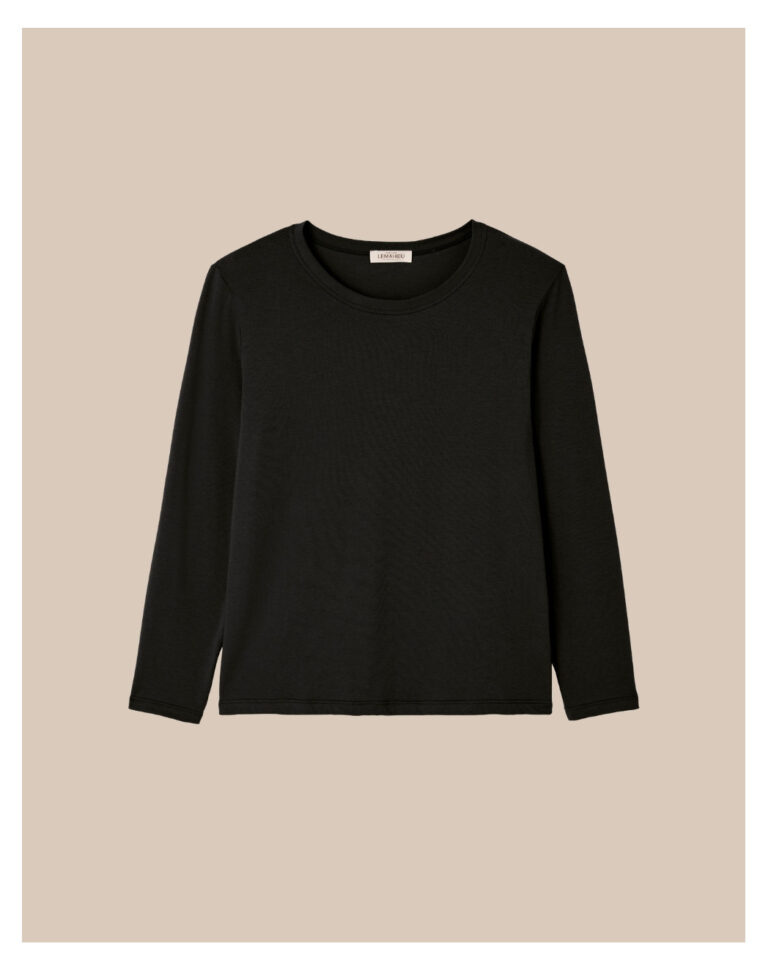 Maison Lemahieu - T-shirt manches longues coton modal - Noir – 2XL