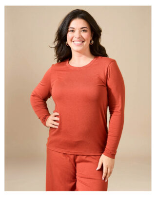 Maison Lemahieu - T-shirt manches longues coton modal – Terracota