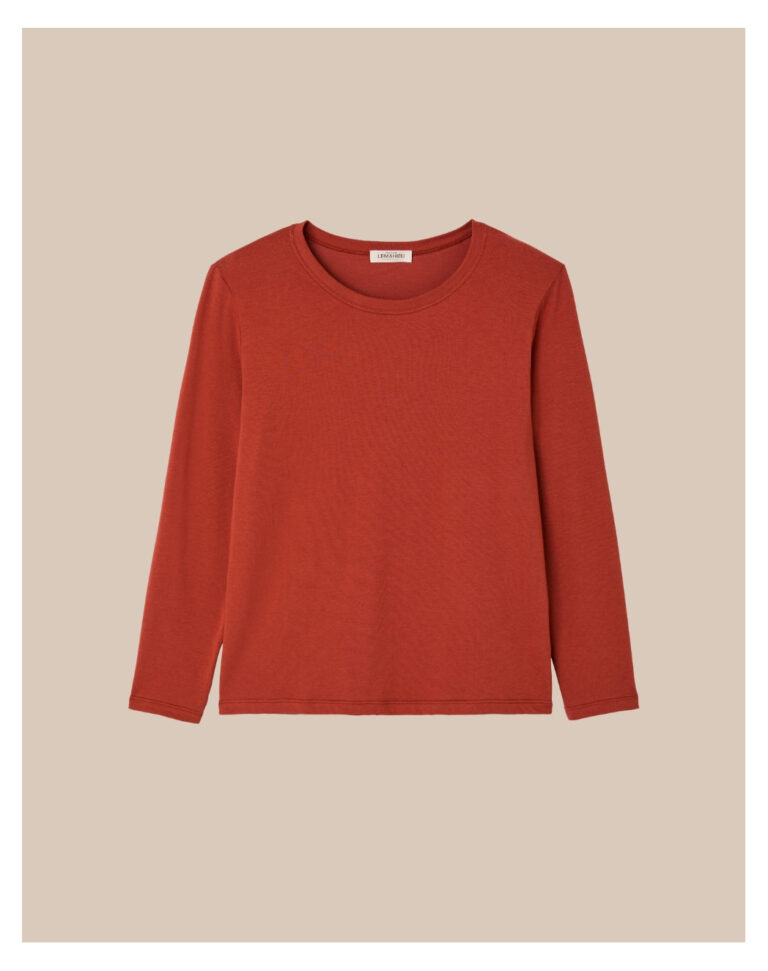 Maison Lemahieu - T-shirt manches longues coton modal - Terracota – 2XL