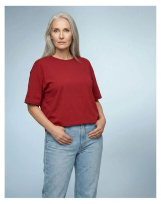 Maison Lemahieu - T-shirt oversize en Coton BIO – Rouge Groseille