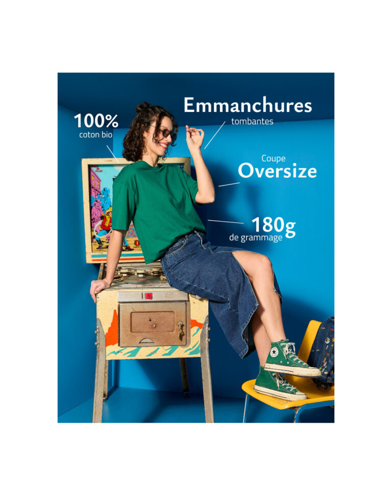 Maison Lemahieu - T-shirt oversize en Coton BIO - Vert Bouteille – 2XL