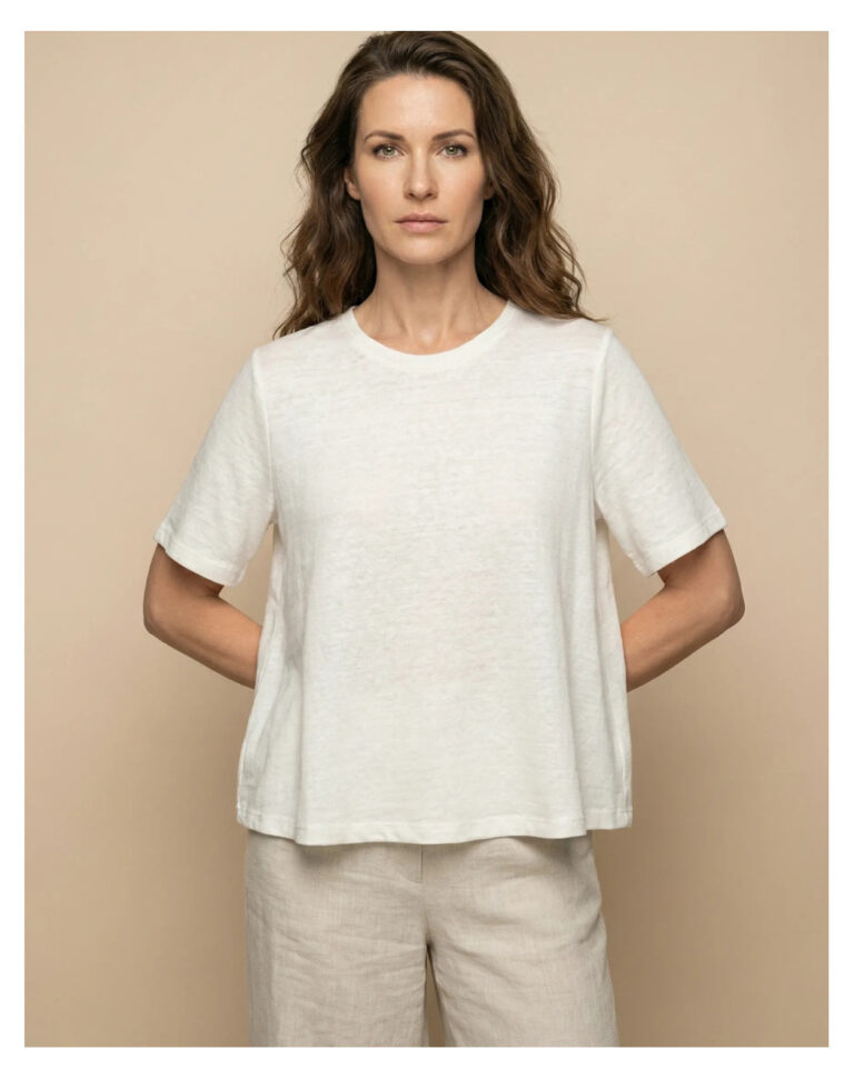 Maison Lemahieu - T-shirt trapèze lin/coton - Ecru – XL