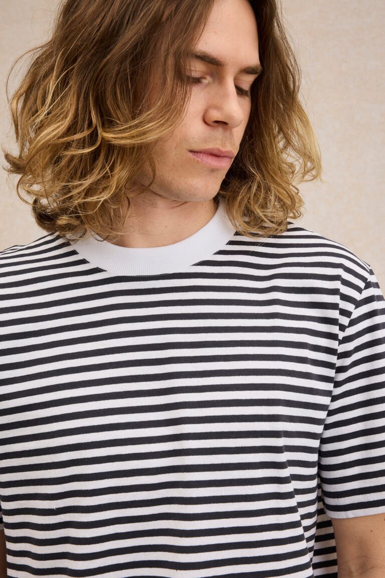 Le Minor - T-shirt Andy rayé marine – XL