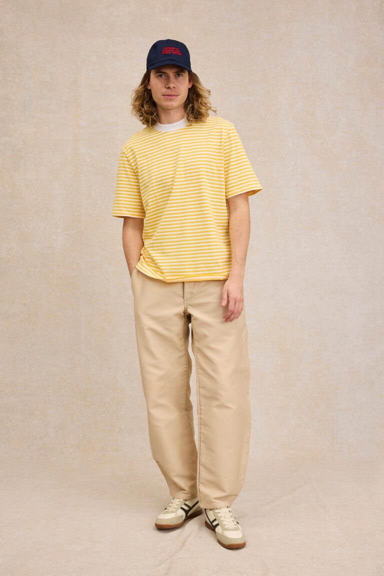 Le Minor - T-shirt Andy rayé jaune – XXL