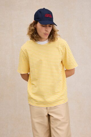 T-shirt Andy rayé jaune par la marque Le Minor Le Minor - T-shirt Andy rayé jaune