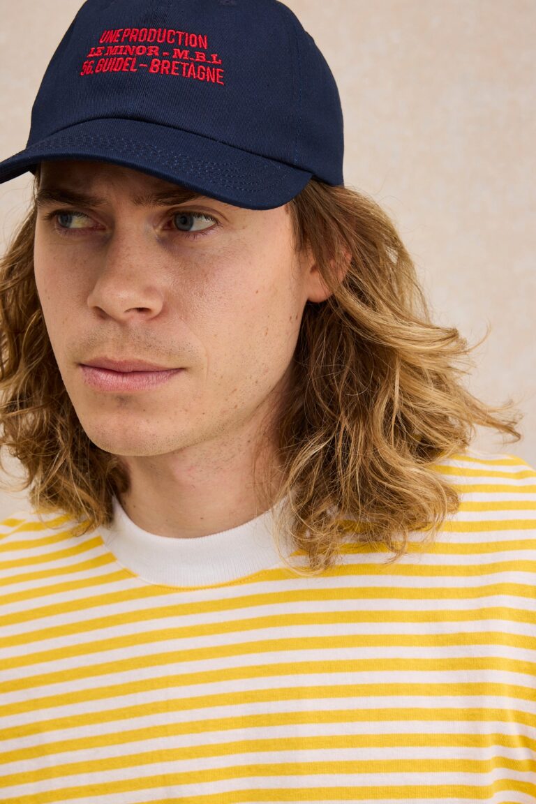 Le Minor - T-shirt Andy rayé jaune – XXL