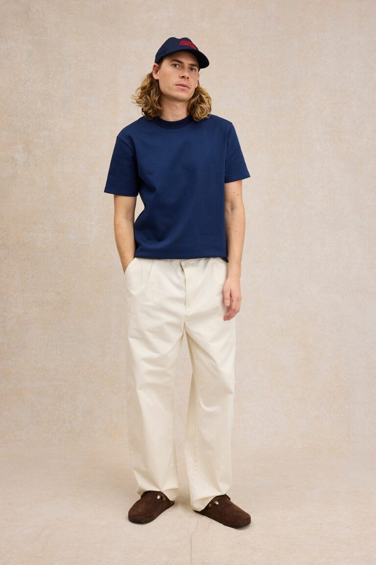 Le Minor - T-shirt en coton épais bleu marine pour homme – XXL