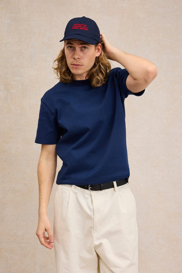 t shirt coton epais homme le minor bleu marine printemps 2026 2 Le Minor - T-shirt en coton épais bleu marine pour homme – XXL