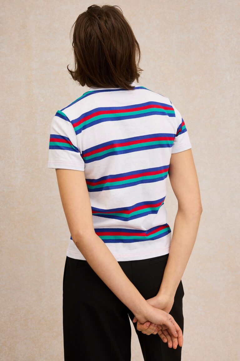 Le Minor - T-shirt Vic rayé blanc – L