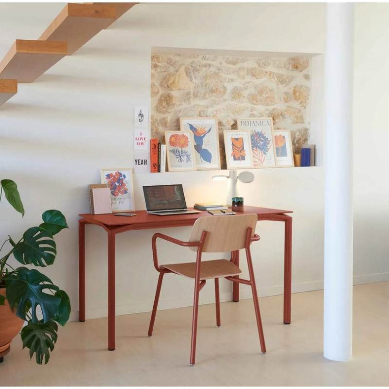 table a manger bureau fermob calvi mat veloute 126x63cm en metal 4 coloris FERMOB - Table à manger bureau FERMOB Calvi mat velouté 126x63cm en métal - 4 coloris