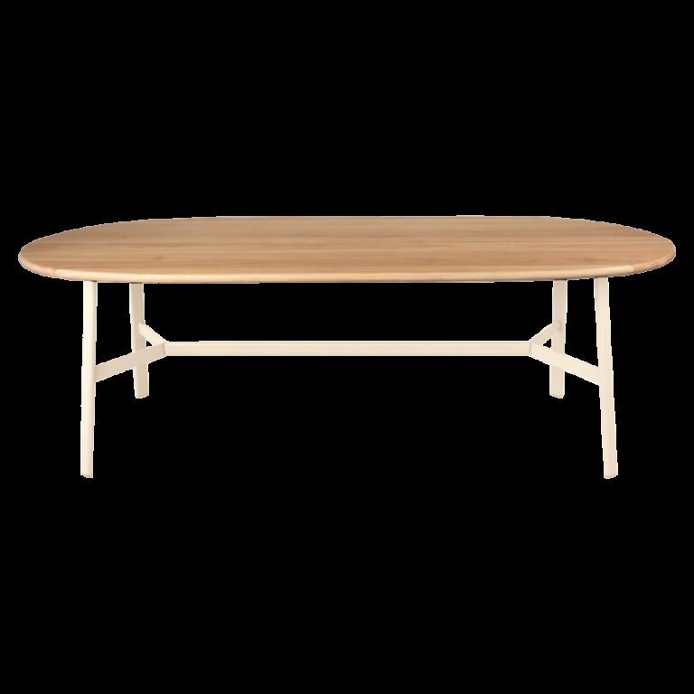 FERMOB - Table à manger ovale FERMOB So'o chêne 220x95cm en bois et métal - 25 coloris