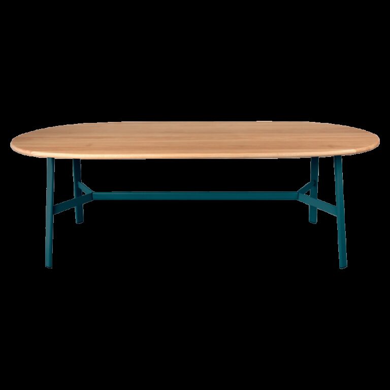 FERMOB - Table à manger ovale FERMOB So'o chêne 220x95cm en bois et métal - 25 coloris