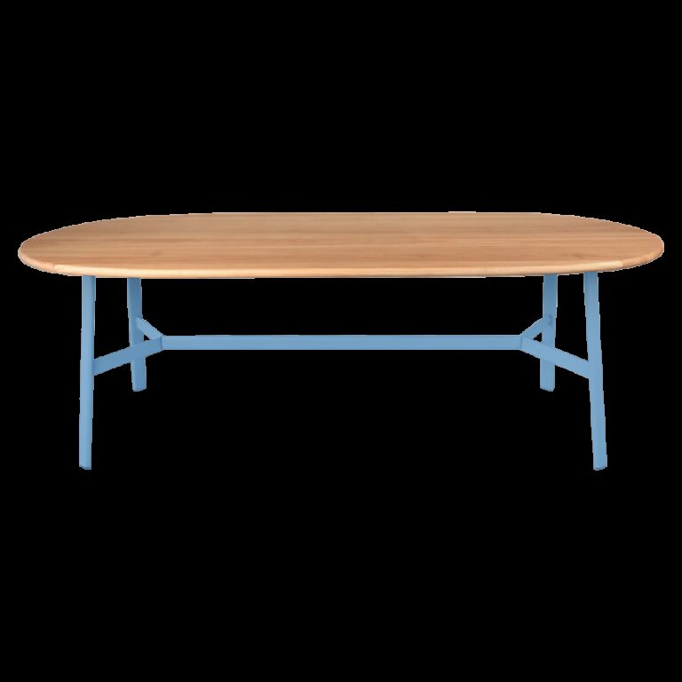 FERMOB - Table à manger ovale FERMOB So'o chêne 220x95cm en bois et métal - 25 coloris