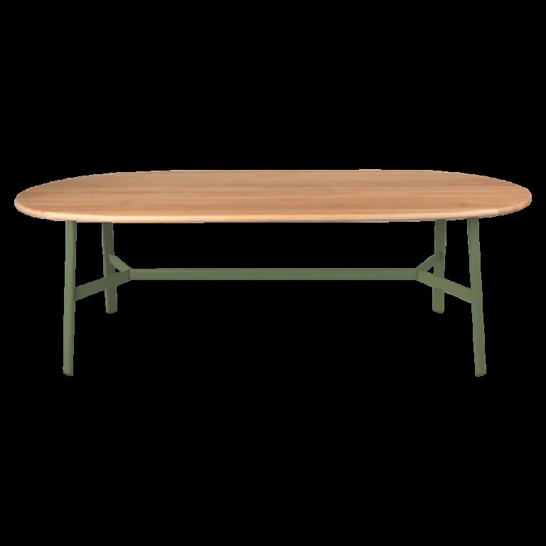 FERMOB - Table à manger ovale FERMOB So'o chêne 220x95cm en bois et métal - 25 coloris