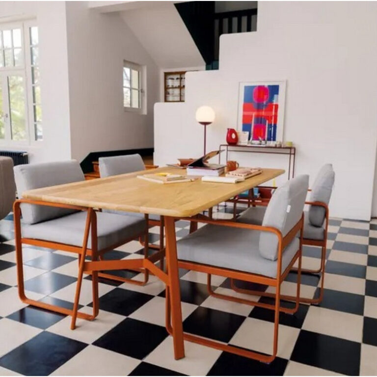 FERMOB - Table à manger rectangulaire FERMOB So'o chêne 180x90cm en bois et métal - 25 coloris