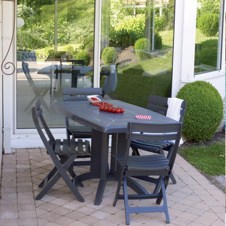 Grosfillex B2C - Tables de jardin Vega 118 x 77 cm – Green forest