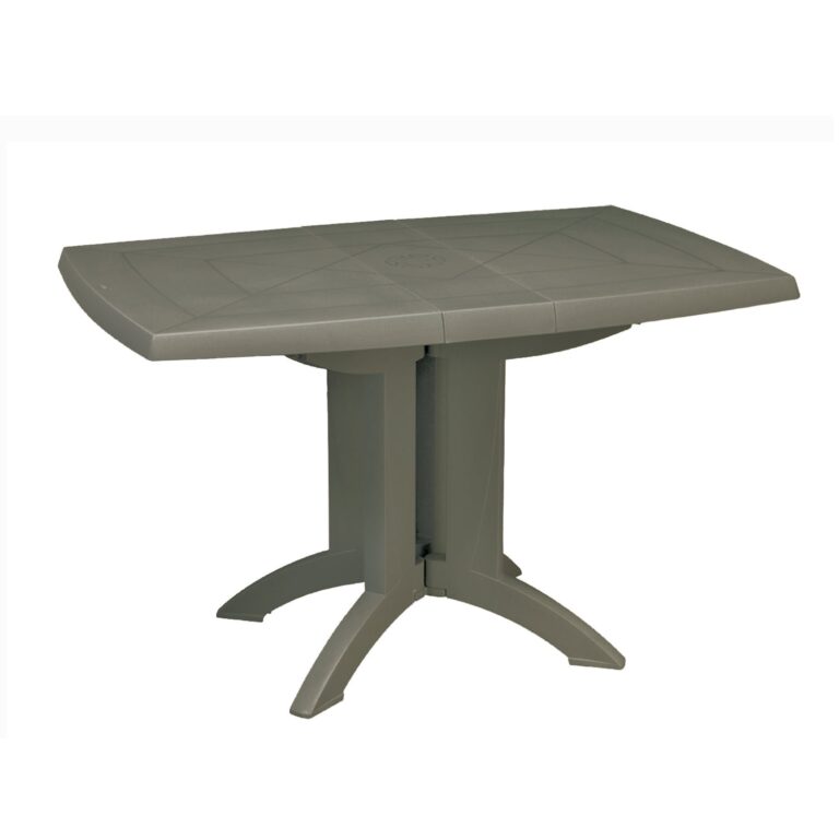 Grosfillex - Lot table Vega 118 x 77 cm + 4 chaises Miami pliantes – Sorbet melon