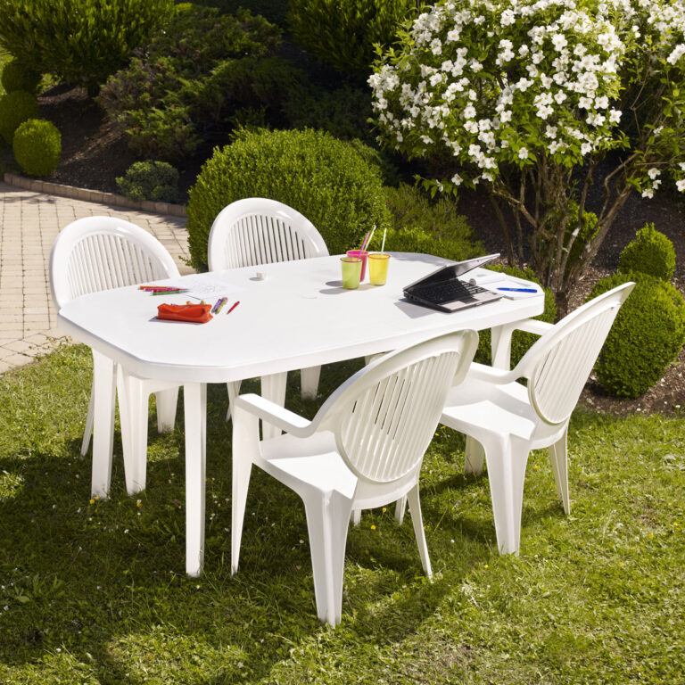 Grosfillex - Table de terrasse résine Miami 165 x 100 cm – Blanc