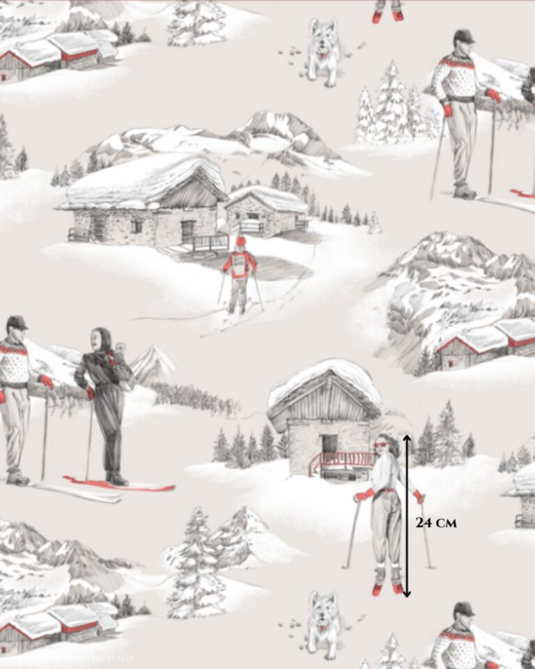 tissu au metre imprimee percale les bronzes Blanc de Gerardmer - Tissu au mètre imprimé percale "les bronzés"