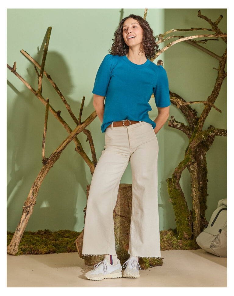 Maison Lemahieu - Top à manches 3/4 - Bleu Jade – 2XL