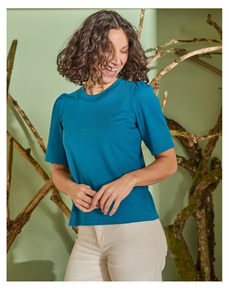 top a manches 34 bleu jade Bleu Jade