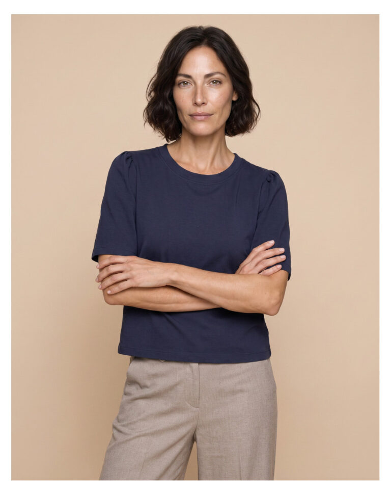 Maison Lemahieu - Top à manches 3/4 - Bleu minuit – 2XL