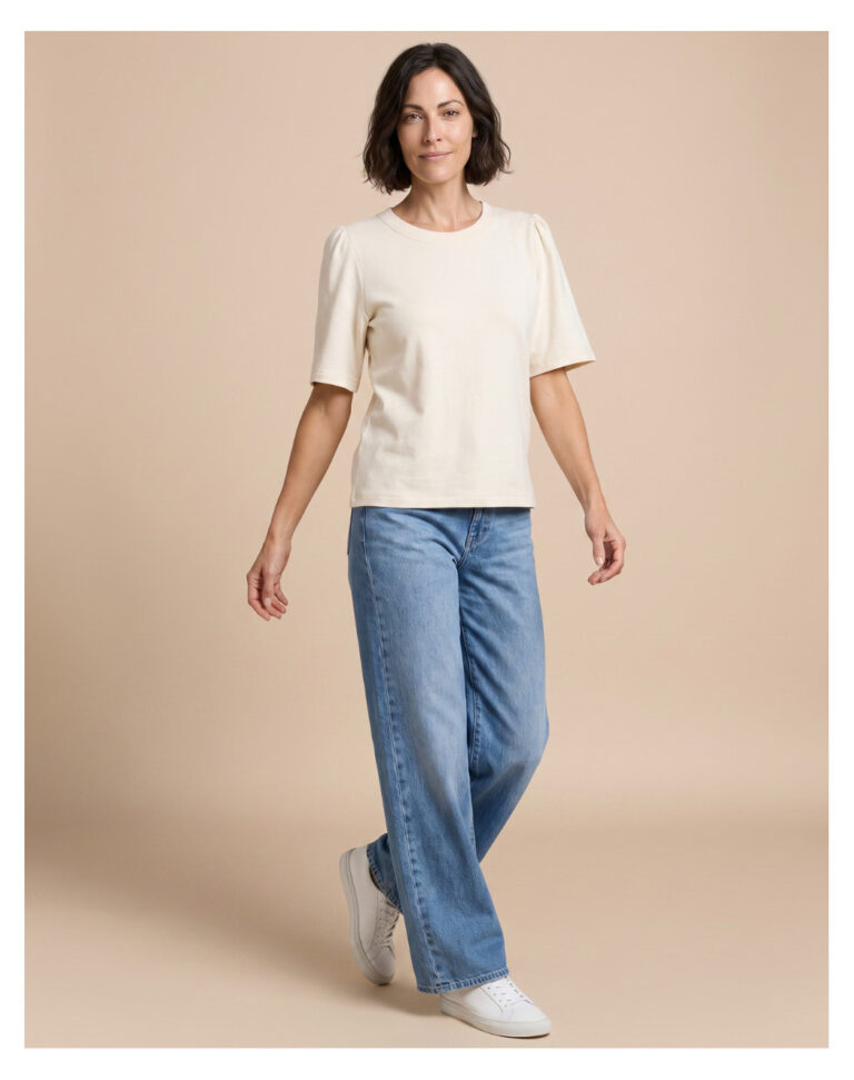 Maison Lemahieu - Top à manches 3/4 - Ecru – 2XL