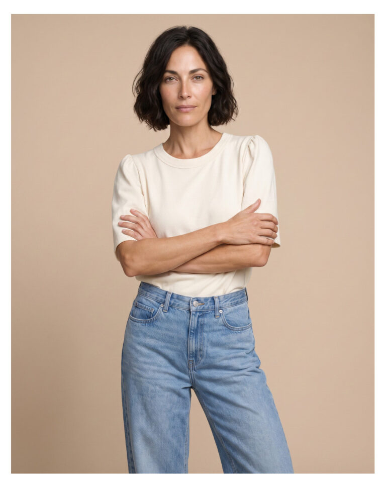 Maison Lemahieu - Top à manches 3/4 - Ecru – 2XL