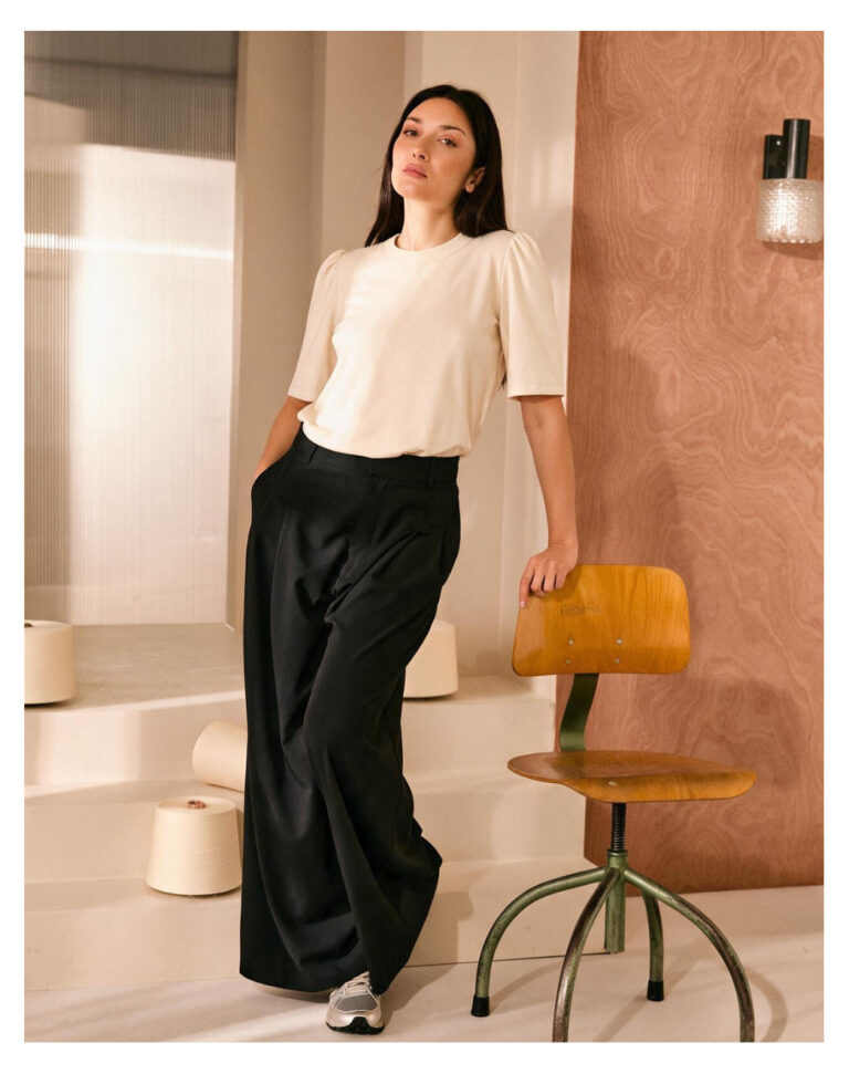 Maison Lemahieu - Top à manches 3/4 - Ecru – 2XL