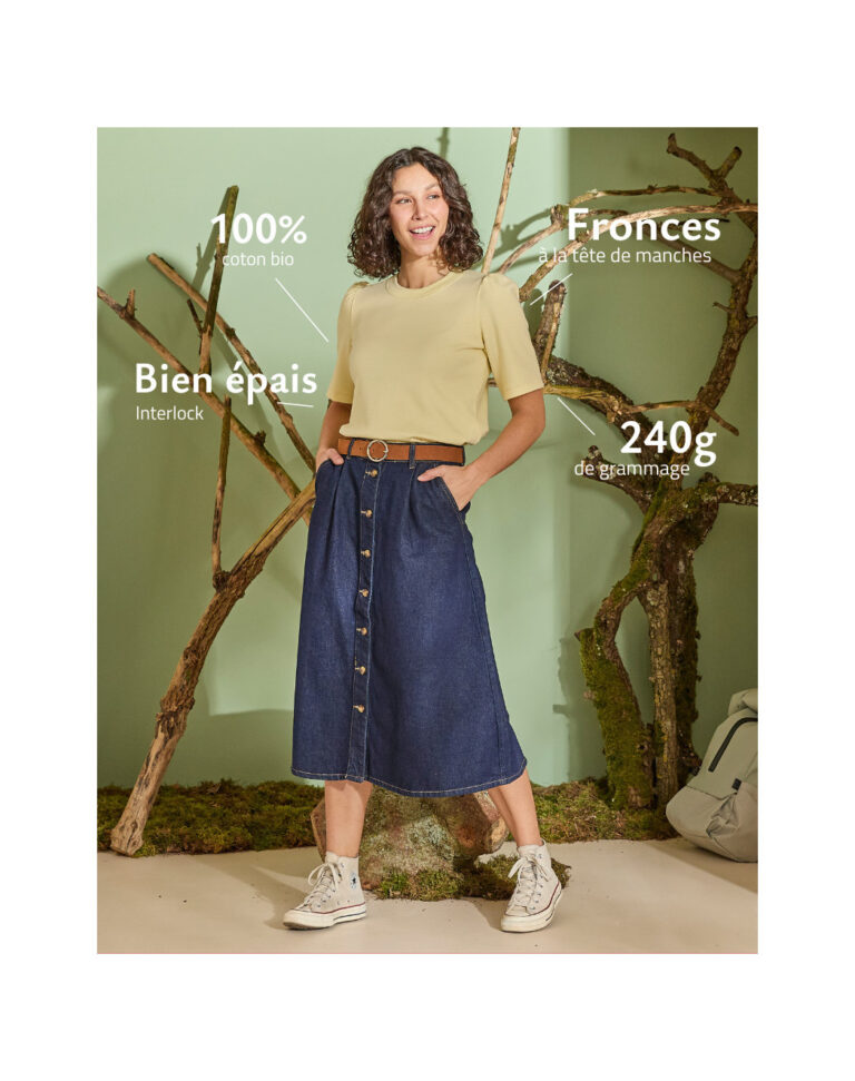 Maison Lemahieu - Top à manches 3/4 - Jaune – 2XL
