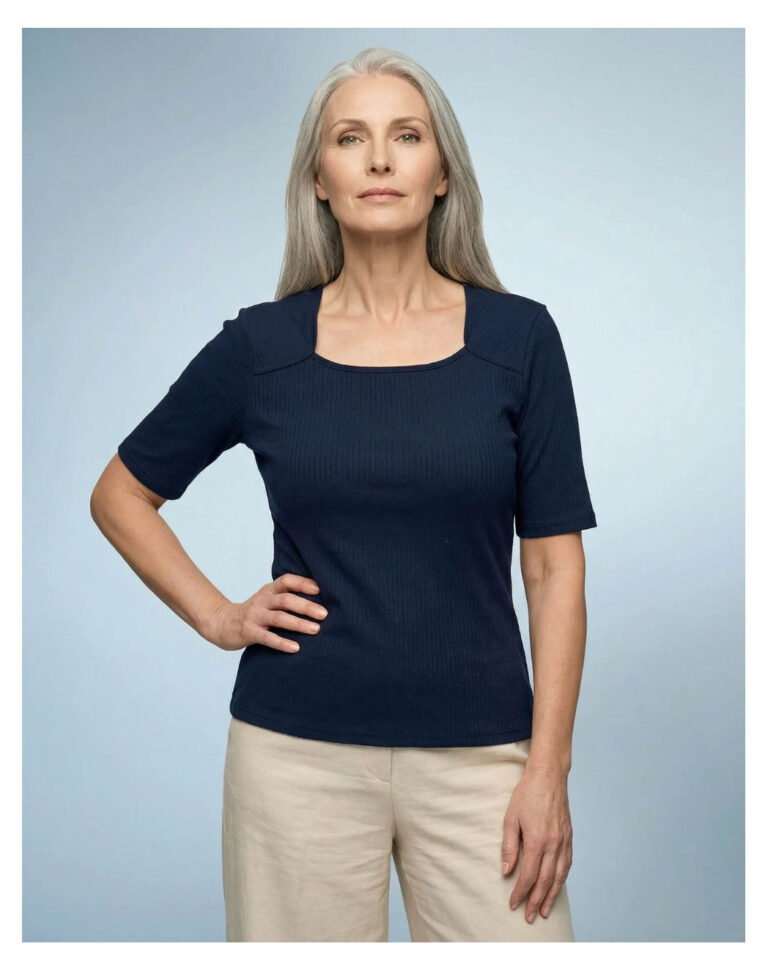 Maison Lemahieu - Top encolure carré - Bleu Minuit – 2XL