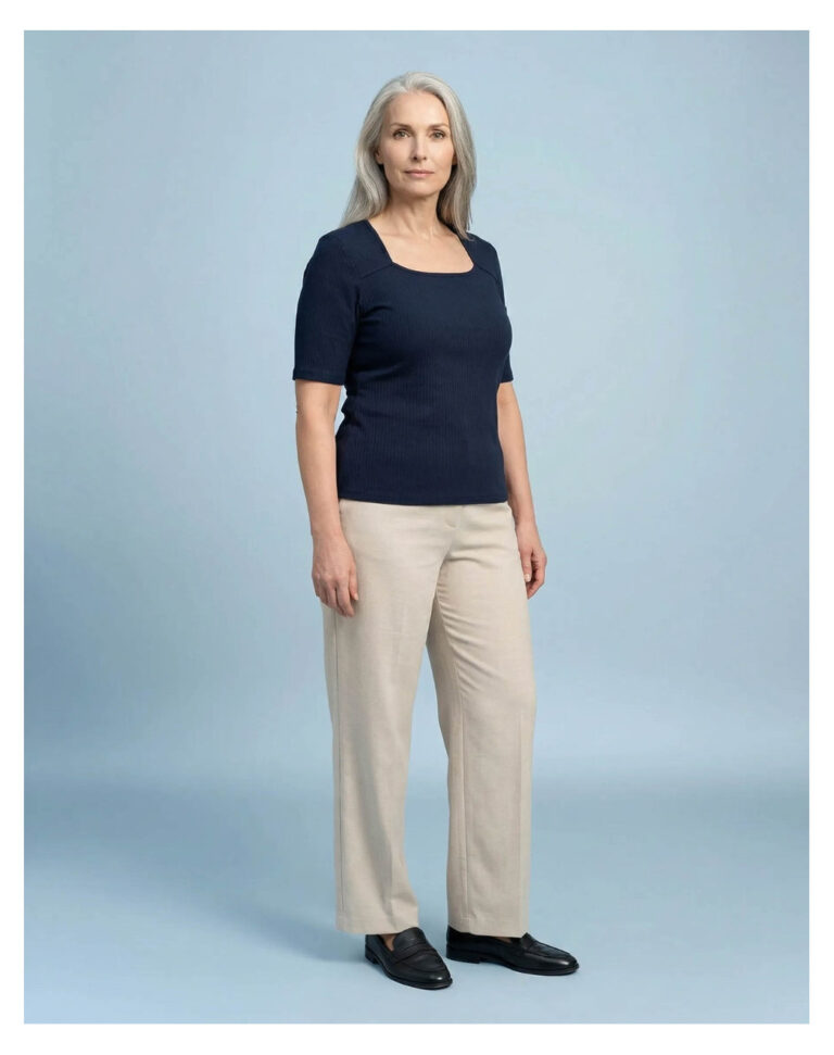 top encolure carre bleu minuit Bleu Minuit