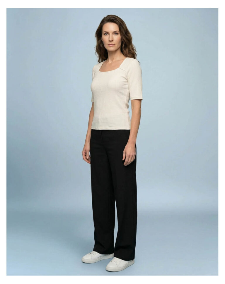 Maison Lemahieu - Top encolure carré - Ecru Naturel – 2XL
