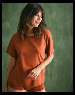 T-shirt coton modal – Terracotta par la marque Maison Lemahieu Maison Lemahieu - T-shirt coton modal – Terracotta