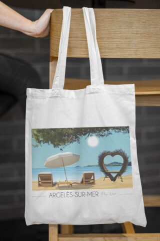 Tote Bag Argelès-sur-mer Plage par la marque Foliove Foliove - Tote Bag Argelès-sur-mer Plage