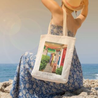 Tote Bag Collioure Village catalan par la marque Foliove Foliove - Tote Bag Collioure Village catalan