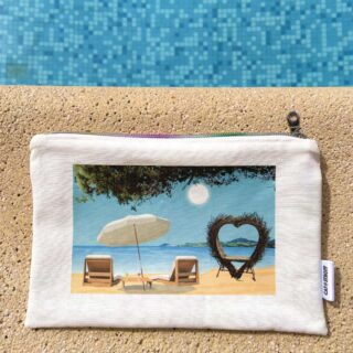Pochette Argelès sur mer coeur plage par la marque Foliove Foliove - Pochette Argelès sur mer coeur plage