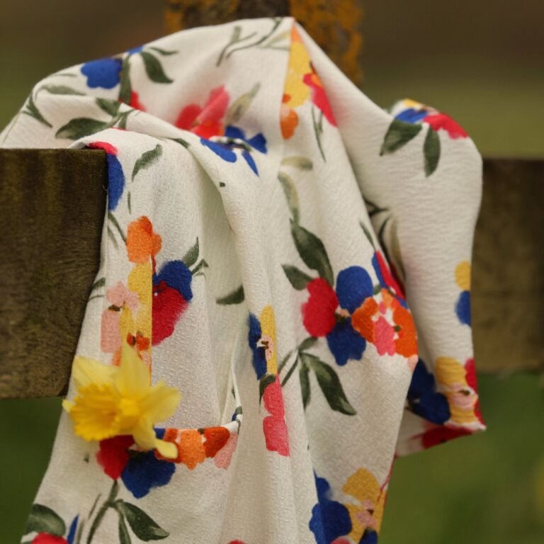 Quintessence - Tunique Elise - Armuré de coton fleuri Aquarelle – XXXL
