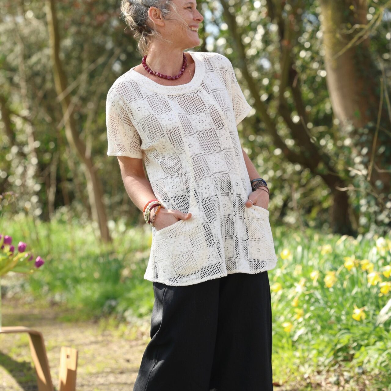 tunique elise coton crochete ivoire 4662478 Quintessence - Tunique Elise – Coton Crocheté Ivoire – XXXL