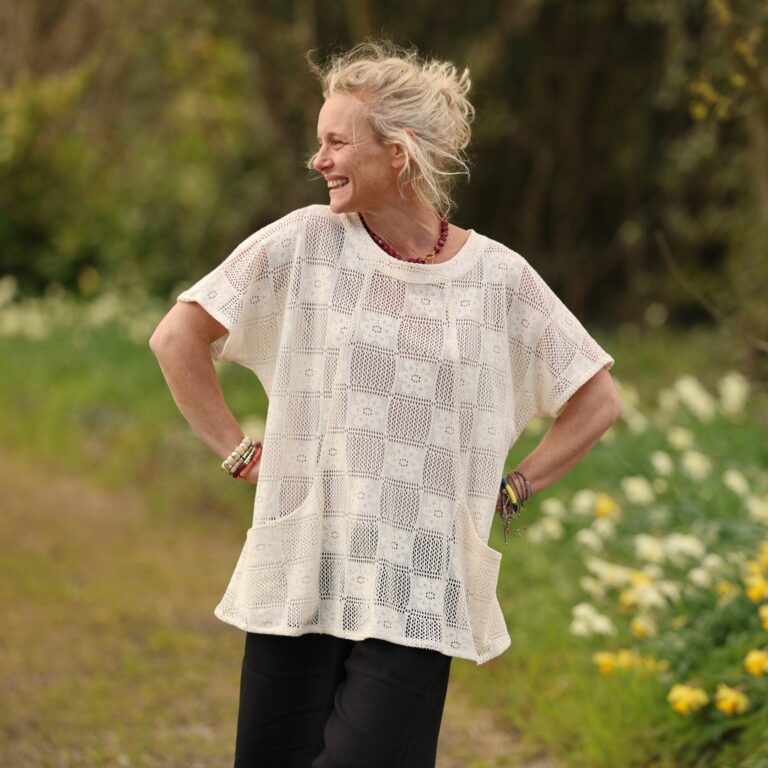 Quintessence - Tunique Elise – Coton Crocheté Ivoire – XXXL