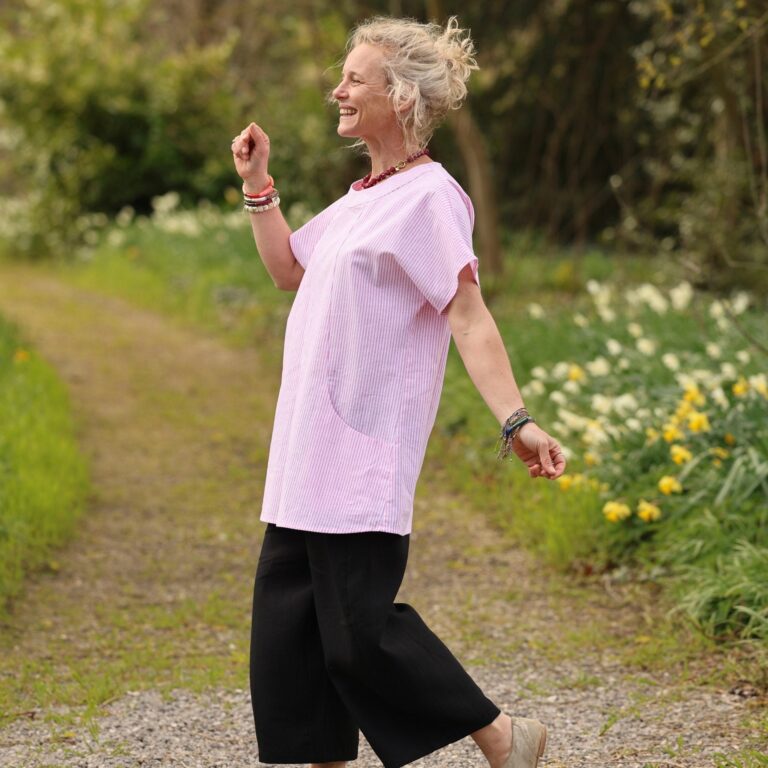 Quintessence - Tunique Elise - Coton rayé rose – XXXL