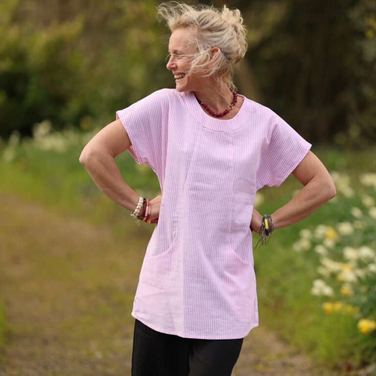 Quintessence - Tunique Elise - Coton rayé rose – XXXL