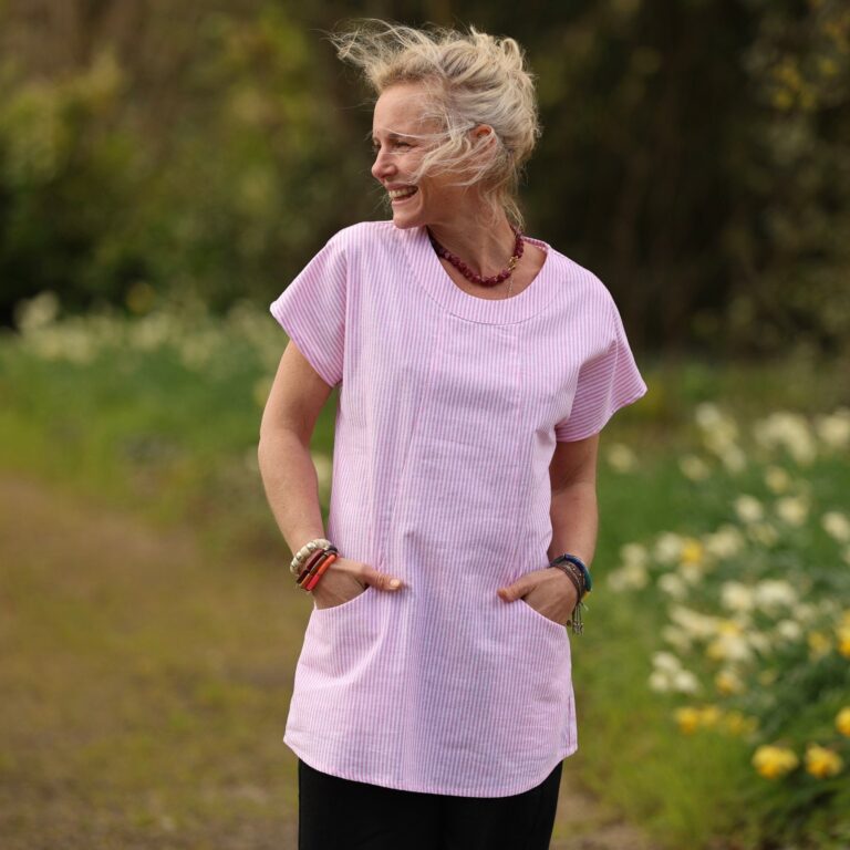 Quintessence - Tunique Elise - Coton rayé rose – XXXL