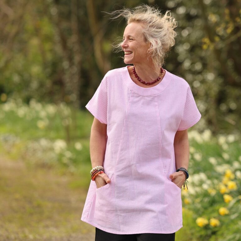 Quintessence - Tunique Elise - Coton rayé rose – XXXL