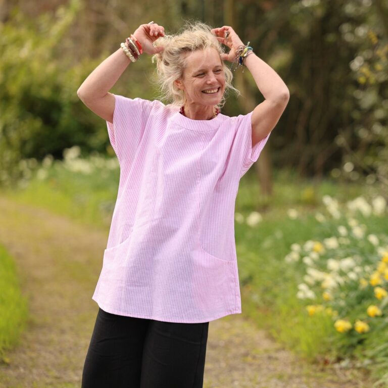 Quintessence - Tunique Elise - Coton rayé rose – XXXL