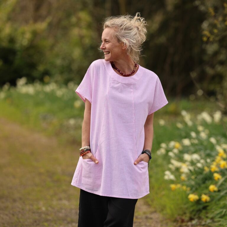 Quintessence - Tunique Elise - Coton rayé rose – XXXL