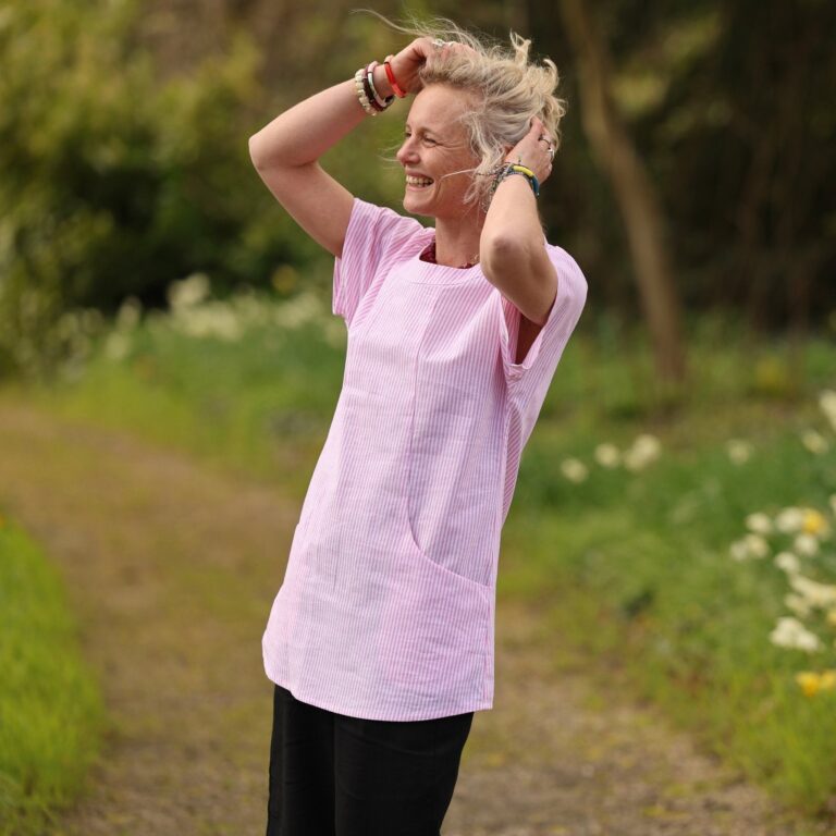 Quintessence - Tunique Elise - Coton rayé rose – XXXL