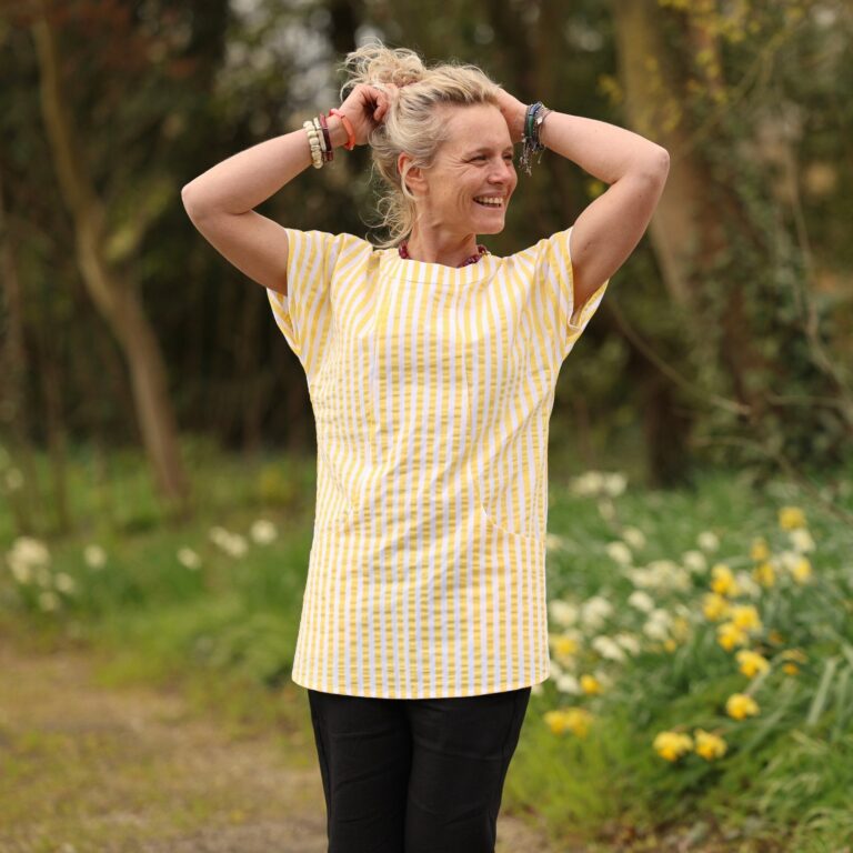 Quintessence - Tunique Elise - Coton rayures citron – XXXL