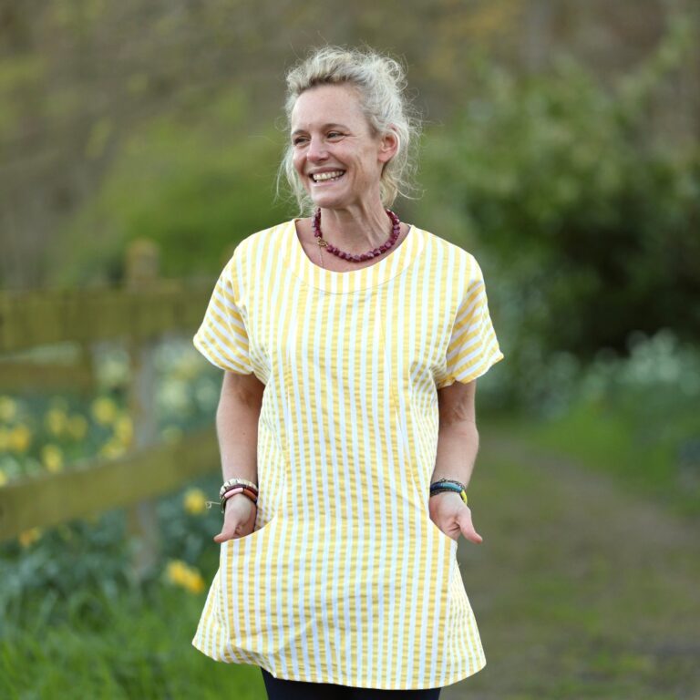 Quintessence - Tunique Elise - Coton rayures citron – XXXL