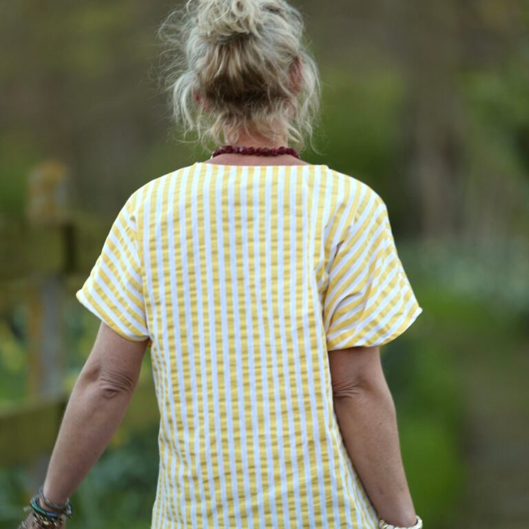 Quintessence - Tunique Elise - Coton rayures citron – XXXL